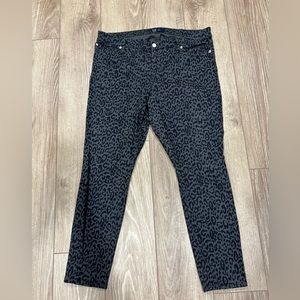 Gap denim black leopard print leggings size 16 / 33R